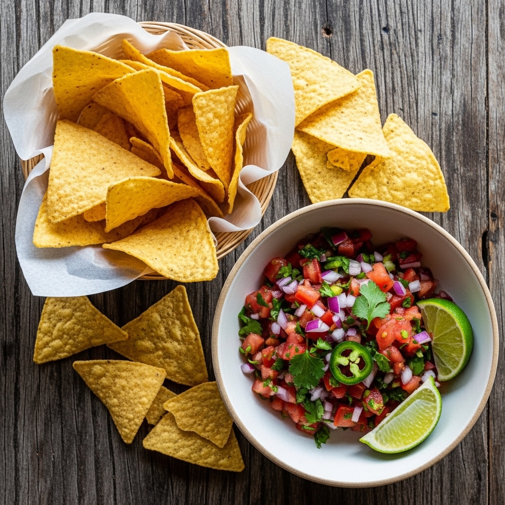 tortilla chips with salsa appetizer