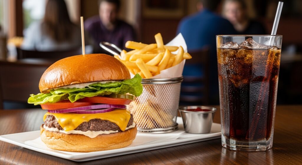 chilis lunch menu burger and fries