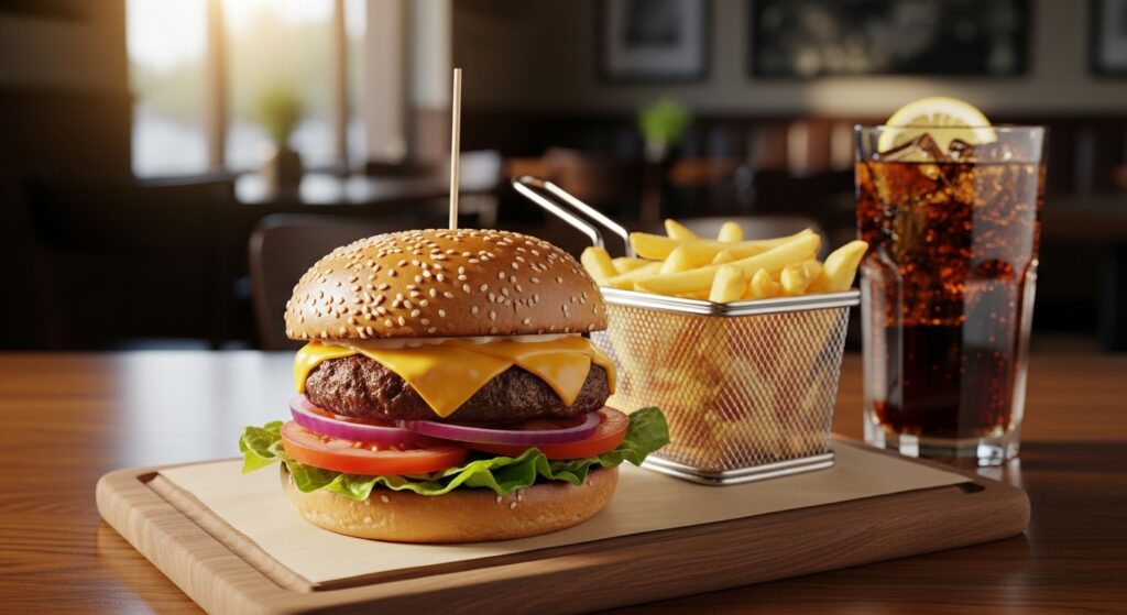 chili's lunch menu burger and fries
